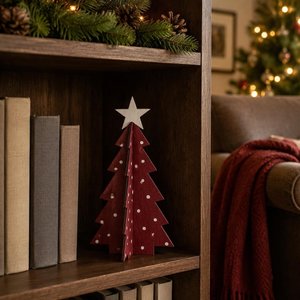 Juego de Decoración Navideña de Madera, 3 Piezas, Adorno de Mesa con Puntos Rojos, Decoración Festiva de Estilo Tradicional, Objeto Decorativo con Tema Invernal - Product Image 6