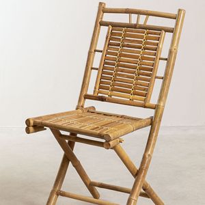 Wholesale Rustic Bamboo Folding <b>Chair</b> Curved Back Stable Frame Durable Natural Seating for Indoor Outdoor Furniture OEM ODM - Product Image 3