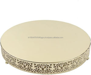 Servidor de pastel metálico redondo personalizado con acabado mate ligero para decoración del hogar, uso doméstico ocasional para bodas - Product Image 6