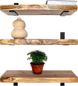 Étagères murales en bois, étagères flottantes, pour salle de bain, chambre, cuisine et livres, étagère de rangement et de décoration, montage mural, style rustique - Product Image 4