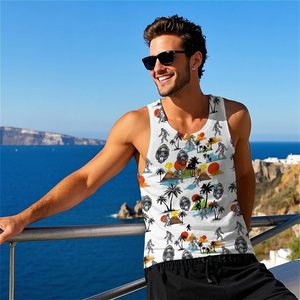 Camiseta sin mangas para hombre, cuello redondo, informal, estampada, transpirable, poliéster, OEM, al por mayor, con ilustración de gorila, camisetas sin mangas de alta definición - Product Image 3