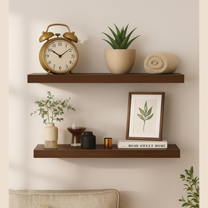 Étagère murale flottante en bois sculpté Smart Art pour salon, bibliothèque, décoration murale de cuisine, bois d'ingénierie, lot de 2 - Product Image 1