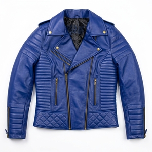 Unisex Special Edition Quilted Biker Leather Jacket Zip <b>Up</b> Motorcycle Style PU Leather Outerwear Slim Fit Casual Fashion Jackets - Product Image 3
