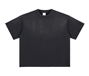 Camiseta de punto de manga corta con cuello redondo y color liso para hombre, talla grande, estilo casual, efecto desgastado por el sol - Product Image 3
