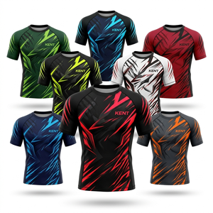 Camiseta de Compresión Rashguard Sublimada con Estampado de Poliéster y Spandex, para Entrenamiento de MMA BJJ No Gi, Elástica en Cuatro Direcciones, Logotipo Personalizado OEM - Product Image 1