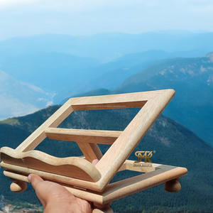 Support de livre en bois fait main écologique de qualité supérieure, design pliable réglable pour la table, pour étudier la Bible et le Coran - Cadeau moderne et durable - Product Image 3