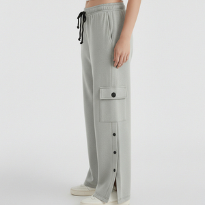 Pantalon d'hiver pour femme en molleton polyester/coton sur mesure, 400 GSM, couleur unie, coupe droite, taille haute élastique - Product Image 5