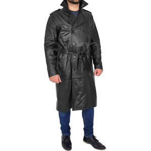 Manteau long en cuir pour homme de la meilleure qualité, dernières tendances, prix de gros, couleurs personnalisées, manteau long en cuir en gros - Product Image 3