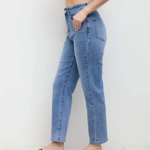 Ropa de mujer 2025 otoño nuevo estilo temperamento versátil cintura alta Casual pierna ancha pantalones vaqueros estilo lavado Casual Denim - Product Image 3