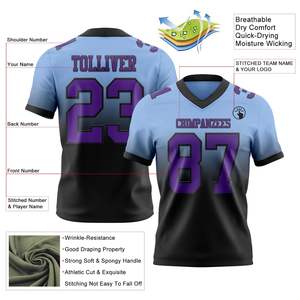 Maillot de football américain professionnel en tissu interlock, sublimation par transfert thermique, personnalisation du logo, fournisseur, vêtements et équipement à séchage rapide - Product Image 6