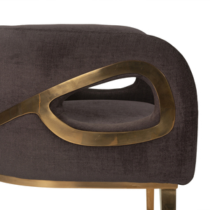 Chaise de salle à manger moderne capitonnée en velours écologique imperméable avec pieds en métal durables et coussin en fer au design d'appoint pour hôtels et appartements - Product Image 5