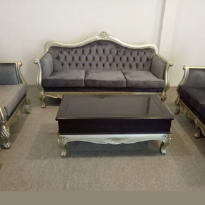Furniture Convertible <b>Sofa</b> <b>Beds</b> Made Mahogany Wood Beautiful Carvings <b>Modern</b> Design Smooth Fabric Soft Foam Layers Living Room - Product Image 2