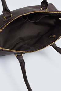 <b>Bowling</b> Style Genuine Leather Weekender Duffel Bag Zipper Closure Travel Durable Red - Product Image 2