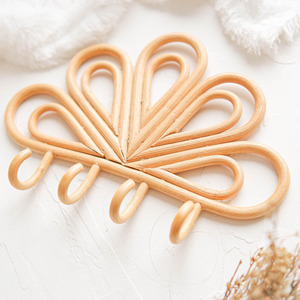 Crochets muraux en rotin et coquillages, best-seller, crochets en cannage naturel pour suspendre accessoires et vêtements - Product Image 4