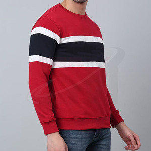 Pull en tricot à col rond pour homme, motif rayé, coupe classique, décontracté, à porter en automne, impression de logo personnalisée - Product Image 2