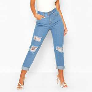 Nuevo Diseño de Jeans Ajustados de Cintura Alta para Mujer, Tallas Grandes, Transpirables, OEM, Venta al por Mayor, Diseño Sólido para Invierno - Product Image 1