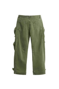 Pantalones Cargo Verde Oliva para Hombre, Cintura Alta, Múltiples Bolsillos, Estilo Ropa de Trabajo, para Otoño - Product Image 2