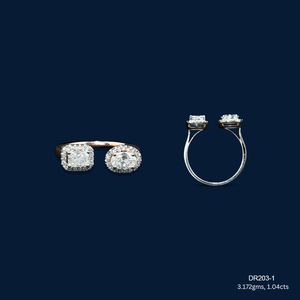 Anillo de Boda de Lujo Estilo Ins con Doble Halo y Engaste Pavé de Oro de 18K, Diamante Cultivado en Laboratorio de Corte Cojín Cuadrado, Anillo Abierto, Venta al por Mayor - Product Image 1
