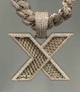 Colgante personalizado con letra inicial de moissanita VVS, estilo hip hop, con incrustaciones de diamantes, colgante de lujo con letra inicial, ideal para regalo. - Product Image 5