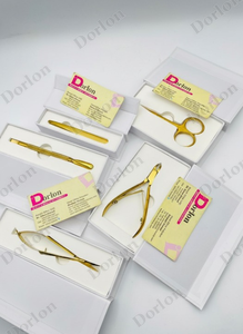 Juego de Herramientas de Belleza para el Cuidado de las Uñas de Acero Inoxidable Sostenible, Tijeras de Manicura de Plasma Dorado, Pinzas, Cortaúñas Reutilizables, Empujador de Cutículas - Product Image 6