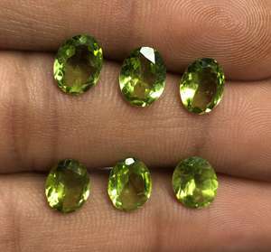 Pierres précieuses naturelles de péridot, taille ovale, polies, en vrac, pour la fabrication de bijoux, vente en gros, approvisionnement en gros - Product Image 3