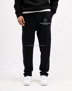 Wholesale 100% Cotton <b>Men's</b> <b>Joggers</b> Super Comfortable Relax <b>Fit</b> Custom Signature Outdoor Pant with Screen Printed Back Pocket - Product Image 1