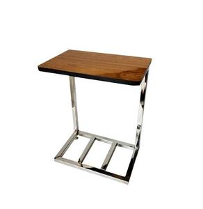 Stainless Steel Double Inverter Battery <b>Trolley</b> Stand SS Pipe Height Heavy Duty with Wooden Top Shelf Adjustable Feet - Product Image 1