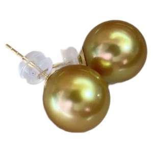 High Quality Natural Black <b>Pearl</b> <b>Earrings</b> with 925 Silver Inlay Versatile 10-9mm Round Shape Almost Flawless - Product Image 5