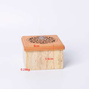 ที่ใส่บัคฮูร์ทรงสี่เหลี่ยมหินอ่อนแบบปรับแต่งได้ พร้อมฝาไม้ ใช้เป็นเตาเผากำยาน ที่ใส่เทียนทีไลท์ สำหรับตกแต่งบ้านและเป็นของขวัญ - Product Image 6