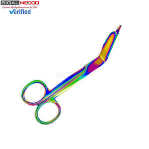 Tijeras para Vendajes Lister de 5.5 Pulgadas, Tijeras Manuales de Acero Inoxidable de Grado Médico, Acabado de Titanio Arcoíris Multicolor, Cuchillas Afiladas - Product Image 5