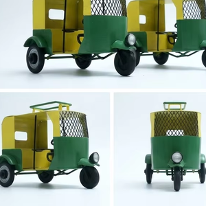 Modelo en Miniatura de Auto Rickshaw de Metal Soldado a Mano, Figura de Tuk Tuk Indio, Decoración para el Hogar, Regalo Coleccionable, con Recubrimiento en Polvo - Product Image 3