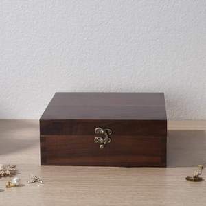 Caja de Joyería de Madera Vintage, Rectangular, con Tapa con Bisagras y Cierre, para Manualidades, Recuerdos de Boda, Organizador de Escritorio, Regalo - Product Image 4