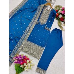 Conjunto de traje de fiesta para mujer de diseñador Beautiful Dupatta-Pent Top - Product Image 1