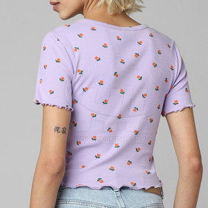 Customized Design Women <b>Crop</b> <b>Top</b> T-Shirt Professional Good Quality Women <b>Crop</b> <b>Top</b> T-Shirt For Online Sale - Product Image 3