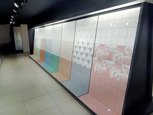 Carreaux de mur en céramique pour façade extérieure, finition brillante, 25*75 cm, décoration claire, combinaison foncée, épaisseur 9 mm, effet 3D, fabriqué en Inde - Product Image 6