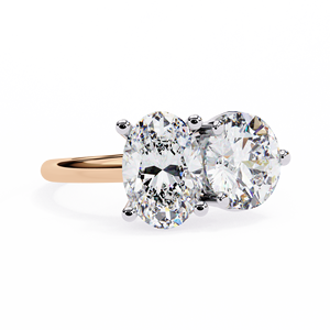 Modern twin oval <b>diamond</b> <b>ring</b> showcasing side by side brilliance for luxury engagement and fine jewelry collections - Product Image 1