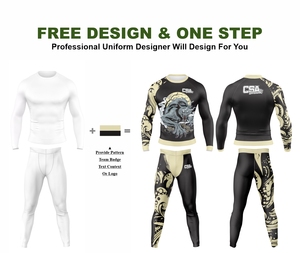 Ropa Deportiva MMA en Oferta, Rush Guard y Pantalones Cortos de BJJ, Tela Spandex Personalizada con Sublimación, Ropa de Compresión para Hombre - Product Image 2