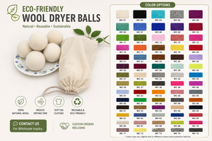 Lot de 6 balles de séchage en laine biologique, adoucissant naturel pour le linge avec sac de rangement en coton - Product Image 2