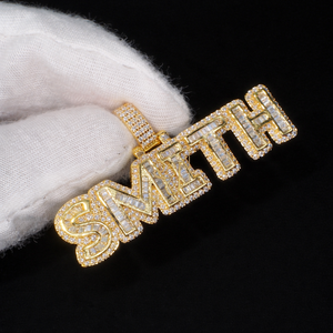 Trendy Hip Hop Custom 10k Rose Gold Iced Block Letter <b>Initial</b> Name Lab Grown Diamond Charms Luxury Pendant <b>Necklace</b>-Party Gifts - Product Image 1