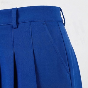 Jupe plissée courte pour femme, couleur unie, taille normale, toutes saisons, style tissé - Product Image 5