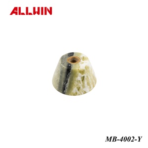 OEM ODM Gray Cone Marble Furniture Knob Decorative Handle Insert Polished Stone Cabinet Hardware for Drawer Furniture - Product Image 3