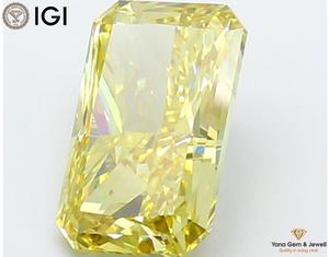 Diamant de laboratoire cultivé CVD, couleur jaune vif fantaisie, clarté VS1, taille radiant, 6,02 carats, certifié IGI, pour bague de fiançailles de luxe - Product Image 4