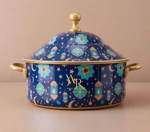 Modern Casserole Hotpot Food <b>Warmer</b> Stainless Steel Lid Eco-Friendly Vibrant Blue Shades <b>Buffet</b> Serving Dish Bulk - Product Image 2