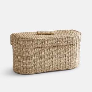 Organisateur de papier toilette en jonc de mer, panier tressé durable avec couvercle et poignée, rangement pour salle de bain, maison, hôtel, vente en gros, B2B - Product Image 2
