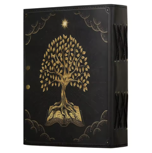 Carnet en cuir fait main vintage, motif arbre de vie en relief, journal vierge avec fermoir et papier vintage à bords festonnés faits main - Product Image 2