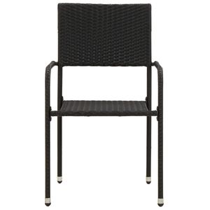 Ensemble de salle à manger d'extérieur en bois d'acacia massif, rotin PE noir, meubles de jardin en acier - Product Image 5