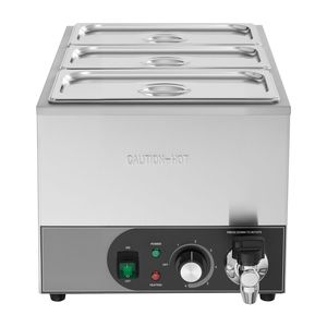 Calentador de Alimentos Eléctrico Comercial de Acero Inoxidable de 1200W, Calentamiento Rápido, Tipo Buffet Bain Marie con Control Manual de Temperatura - Product Image 1