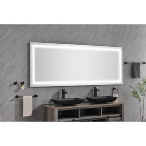 Specchio da Bagno a LED da Parete 72 x 30 Pollici con Illuminazione Frontale e Posteriore, Antiappannamento, Memoria, 3 Colori, Dimmerazione Continua - Product Image 5