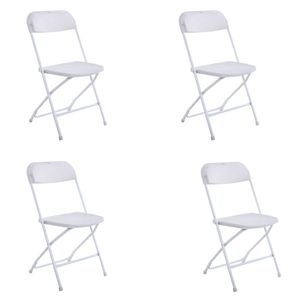 Classic White Garden Folding Chair 4pcs Injection Molding Plastic Classic Design - Product Image 1