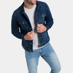 New Arrival New Stylish <b>Man</b> <b>Jackets</b> Denim Winter Denim Pocket Ripped <b>Jacket</b> Plus Size Button Front Denim Jeans <b>Jacket</b> for <b>Man</b> - Product Image 2
